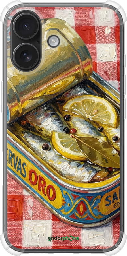 Силикон с усиленными углами чехол Vintage Sardine Tin Phone для Apple iPhone 16 - 6772sp-3709 изображение 