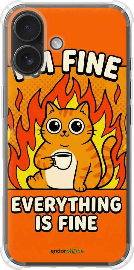 Силикон с усиленными углами чехол Funny Cat для Apple iPhone 16 - 6786sp-3709 изображение 