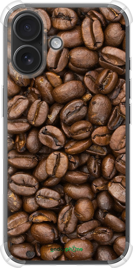 Силіконовий протиударний с посиленими кутами чехол Зерна кави для Apple iPhone 16 - 783sp-3709 изображение 