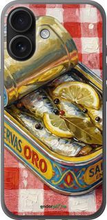 Силиконовый чехол 'Vintage Sardine Tin Phone' для iPhone 16 изображение 13