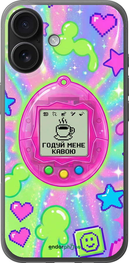 Силиконовый чехол Y2K Aesthetic Retro Pet: Годуй мене кавою для Apple iPhone 16 - 6784u-3709 изображение 