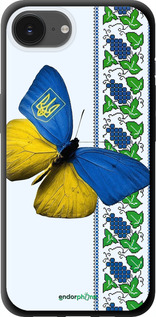TPU чехол Жовто-блакитний метелик  для Apple iPhone 16e - 1054b-3971 изображение 