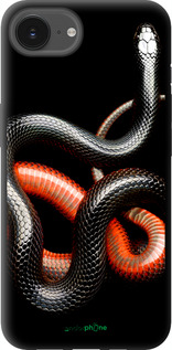 TPU чехол Красно-черная змея на черном фоне для Apple iPhone 16e - 4063b-3971 изображение 