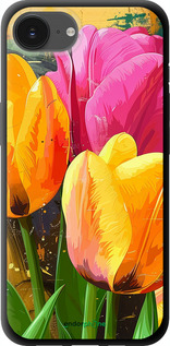 TPU чехол Нарисованные тюльпаны для Apple iPhone SE 4 - 5990b-3652 изображение 