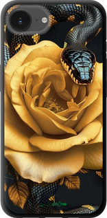 TPU чехол Black snake and golden rose для Apple iPhone SE 4 - 6068b-3652 изображение 