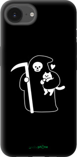 TPU чехол Мінімалістичний арт: смерть та кішка для Apple iPhone 16e - 6529b-3971 изображение 