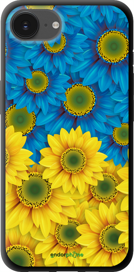 TPU чехол Жёлто-голубые цветы для Apple iPhone SE 4 - 1048b-3652 изображение 