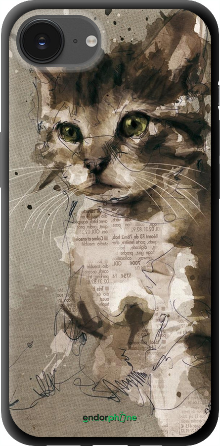 TPU чехол Котёнок из пятен и линий для Apple iPhone 16e - 119b-3971 изображение 