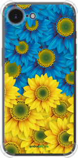 Силіконовий протиударний с посиленими кутами чехол Жовто-блакитні квіти  для Apple iPhone SE 4 - 1048sp-3652 изображение 