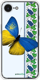 Силіконовий протиударний с посиленими кутами чехол Жовто-блакитний метелик  для Apple iPhone 16e - 1054sp-3971 изображение 