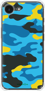 Силикон с усиленными углами чехол Желто-голубой камуфляж для Apple iPhone 16e - 1084sp-3971 изображение 