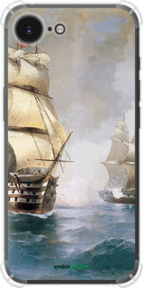 Силикон с усиленными углами чехол Айвазовский. Корабли для Apple iPhone SE 4 - 160sp-3652 изображение 