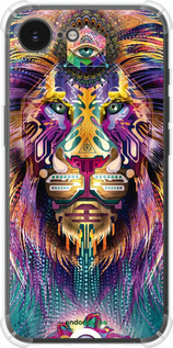 Силіконовий протиударний с посиленими кутами чехол Люмінесцентний лев для Apple iPhone SE 4 - 4037sp-3652 изображение 