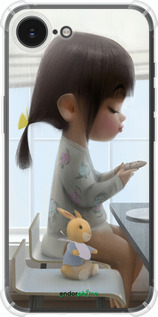 Силикон с усиленными углами чехол Милая девочка с зайчиком для Apple iPhone SE 4 - 4039sp-3652 изображение 