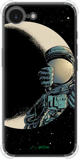Силикон с усиленными углами чехол Астронавт для Apple iPhone 16e - 4134sp-3971 изображение 