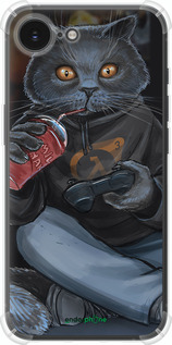 Силикон с усиленными углами чехол gamer cat для Apple iPhone SE 4 - 4140sp-3652 изображение 