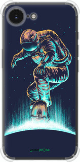 Силикон с усиленными углами чехол Космонавт на скейтборде для Apple iPhone 16e - 4145sp-3971 изображение 