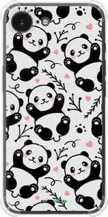 Силикон с усиленными углами чехол Панды для Apple iPhone 16e - 4318sp-3971 изображение 