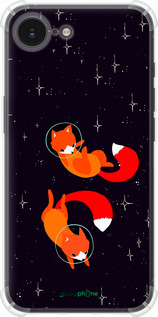 Силикон с усиленными углами чехол Лисички в космосе для Apple iPhone SE 4 - 4519sp-3652 изображение 