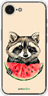 Силикон с усиленными углами чехол Енотик с арбузом для Apple iPhone SE 4 - 4605sp-3652 изображение 