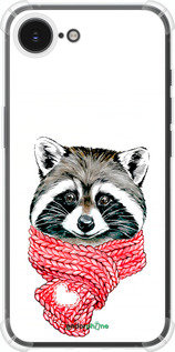 Силіконовий протиударний с посиленими кутами чехол Єнот в шарфі для Apple iPhone SE 4 - 4688sp-3652 изображение 