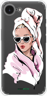 Силіконовий протиударний с посиленими кутами чехол Дівчина в окулярах 2 для Apple iPhone SE 4 - 4714sp-3652 изображение 