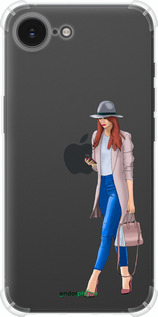 Силикон с усиленными углами чехол Девушка 1 для Apple iPhone 16e - 4751sp-3971 изображение 