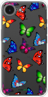 Силикон с усиленными углами чехол Красочные мотыльки для Apple iPhone SE 4 - 4761sp-3652 изображение 