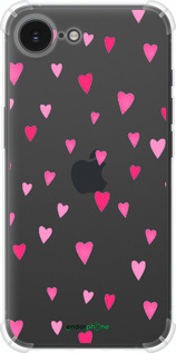 Силикон с усиленными углами чехол Сердечки 2 для Apple iPhone SE 4 - 4763sp-3652 изображение 
