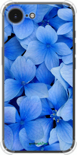 Силикон с усиленными углами чехол Синие цветы для Apple iPhone 16e - 526sp-3971 изображение 