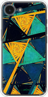 Силикон с усиленными углами чехол Арт, абстракция, желтый, синий для Apple iPhone 16e - 5382sp-3971 изображение 