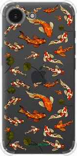 Силикон с усиленными углами чехол Рыбы Кои для Apple iPhone 16e - 5535sp-3971 изображение 