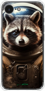 Силикон с усиленными углами чехол Raccoon austronaut для Apple iPhone 16e - 5581sp-3971 изображение 