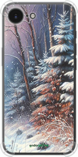 Силикон с усиленными углами чехол Зимний пейзаж для Apple iPhone 16e - 5814sp-3971 изображение 