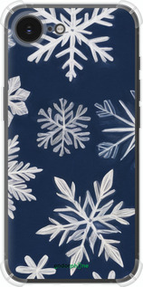 Силіконовий протиударний с посиленими кутами чехол Сніжинки для Apple iPhone SE 4 - 5821sp-3652 изображение 