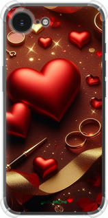 Силикон с усиленными углами чехол Сердечки v3 для Apple iPhone SE 4 - 5833sp-3652 изображение 