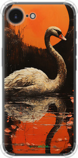 Силикон с усиленными углами чехол Лебедь для Apple iPhone 16e - 5964sp-3971 изображение 