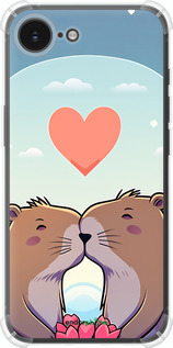 Силикон с усиленными углами чехол Капибара любовь для Apple iPhone SE 4 - 6027sp-3652 изображение 