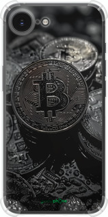Силіконовий протиударний с посиленими кутами чехол Black Bitcoin для Apple iPhone SE 4 - 6090sp-3652 изображение 
