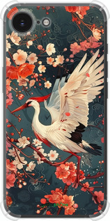 Силикон с усиленными углами чехол Сакура и аист для Apple iPhone SE 4 - 6108sp-3652 изображение 