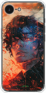 Силикон с усиленными углами чехол Лицо в пламени для Apple iPhone SE 4 - 6127sp-3652 изображение 