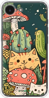 Силикон с усиленными углами чехол Коты грибы для Apple iPhone SE 4 - 6321sp-3652 изображение 