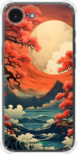 Силіконовий протиударний с посиленими кутами чехол Природа Японії для Apple iPhone SE 4 - 6327sp-3652 изображение 