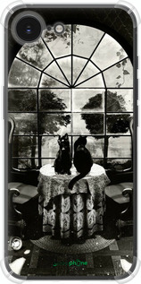 Силикон с усиленными углами чехол Череп и коты для Apple iPhone 16e - 6432sp-3971 изображение 