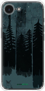 Силіконовий протиударний с посиленими кутами чехол Лисиця та нічний ліс для Apple iPhone SE 4 - 6481sp-3652 изображение 