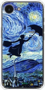 Силіконовий протиударний с посиленими кутами чехол Із зображенням Мері Поппінс «Зоряна ніч» для Apple iPhone SE 4 - 6487sp-3652 изображение 