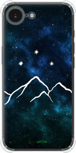 Силикон с усиленными углами чехол Горы и звезды нарисованы на фоне галактики для Apple iPhone SE 4 - 6490sp-3652 изображение 