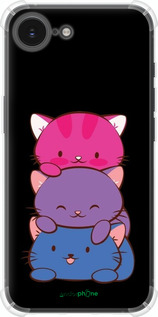 Силикон с усиленными углами чехол Милые кошки для Apple iPhone 16e - 6518sp-3971 изображение 