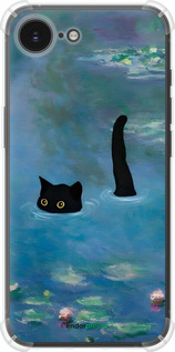Силикон с усиленными углами чехол С изображением кота и водяной лилии Monet для Apple iPhone 16e - 6519sp-3971 изображение 