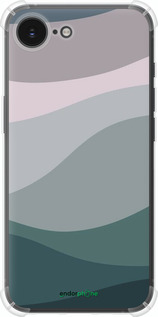 Силикон с усиленными углами чехол С фиолетовым и бирюзовым ретро-стилем и волнами для Apple iPhone 16e - 6533sp-3971 изображение 